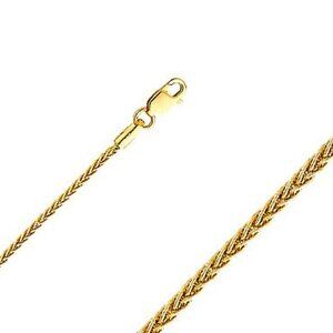 14K Yellow Gold 1.4mm Round Wheat Chain 20" inches